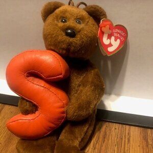 Set of Two 1988 TY Alphabet Beanie Baby - Letters E & S